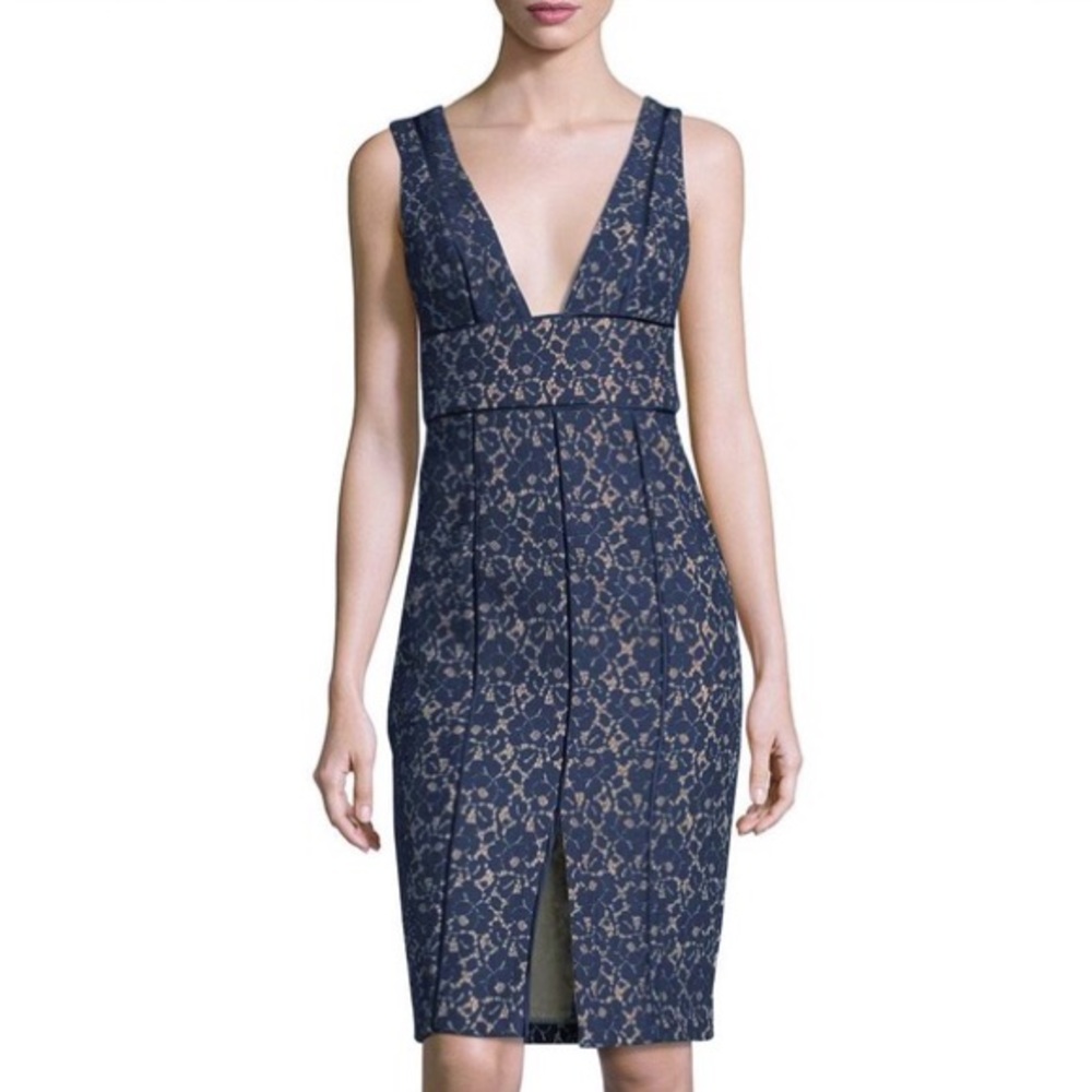 KEEPSAKE the Label too soon navy lace midi dress